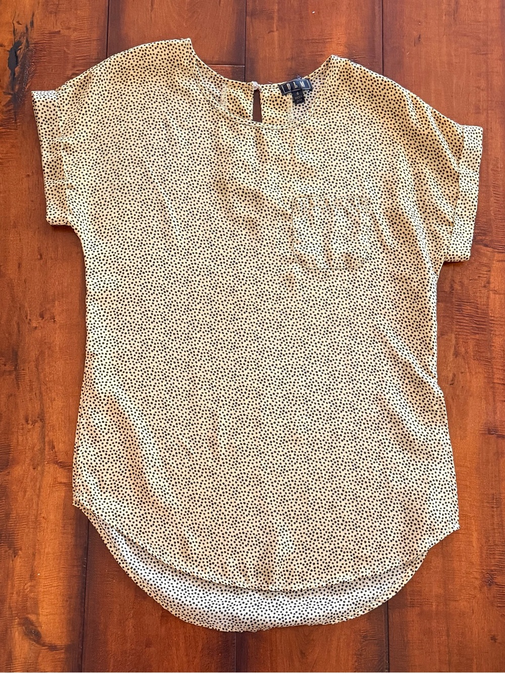 OLM Yellow Polka Dot Short Sleeve Blouse